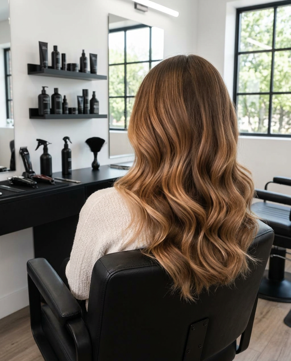 Coafură ondulată în salon